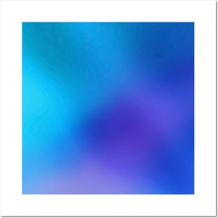 Colorful Cobalt Blue Aqua & Violet Abstract Glow Posters and Art